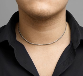 Geslepen Gourmet Collier 3,4mm van Edelstaal