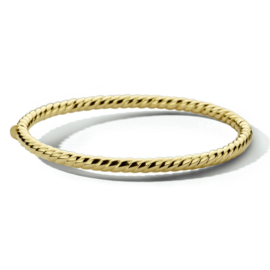 14K Geelgouden Gedraaide Bangle met Scharnier