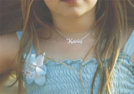 Names4ever Kristy Stijl Zilveren Naamketting voor Kids