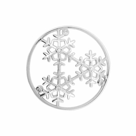 MY iMenso Zilveren Snow Flake Fantasy 33mm Insignia met Zirkonia’s