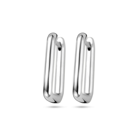 Zilveren  Paperclip Klapoorringen 14,5 x 2 mm