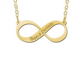 Names4ever Infinity Hanger van Goud - Graveer Sieraad