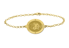 Gouden Armband met Ovaalvormige Steenbok Sterrenbeeld Naamhanger > Names4ever