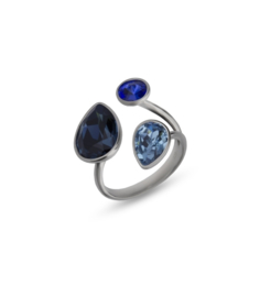 Glaskristal Ring van Spark Jewelry met Blauwe Glaskristallen