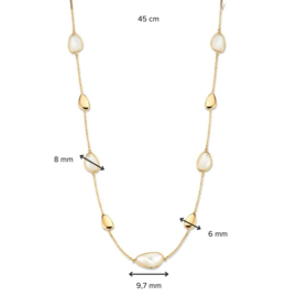 Excellent Jewelry Geelgouden Collier met Parelmoer Decoratie