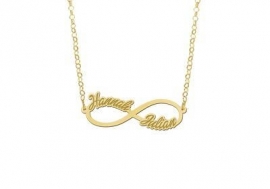 Names4ever Twee Namen Infinity Ketting - Graveer Sieraad