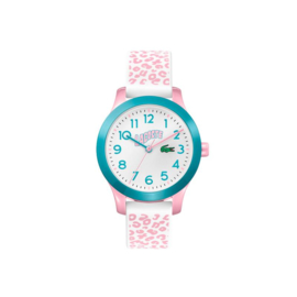 Lacoste Kids Horloge met Roze Gevlekte Siliconen Horlogeband