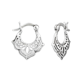 Decoratieve Opengewerkte Zilveren Oorhangers - Ear Hoops
