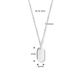 Collier dog tag 2,0 mm 40 -42 – 44 cm | Graveer Sieraad