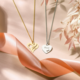 Zilveren Hart Hanger met Jasseron Ketting van Names4ever | Valentijn Sieraad