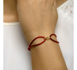 Bordeaux Rode Armband met Gouden Schakels