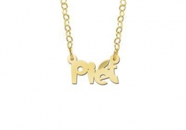 Names4ever Piet Stijl Kinder Naamketting van Goud GNK56