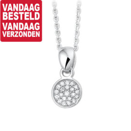 Ronde Hanger met Zirkonia’s en Zilveren Anker Collier