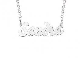 Names4ever Sandra Stijl Zilveren Naamketting