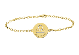 Gouden Armband met Ronde Weegschaal Sterrenbeeld Naamhanger > Names4ever