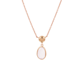 Roségouden Anker Collier met Roze Edelsteen