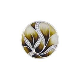 MY iMenso 24mm Yellow Olive Green Lotus Emaille Insignia met Zirkonia’s