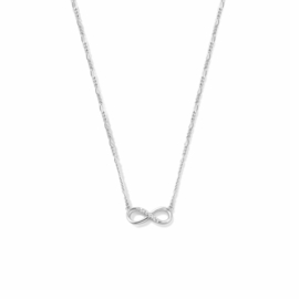 Collier Infinity met Zirkonia van Gerhodineerd Zilver