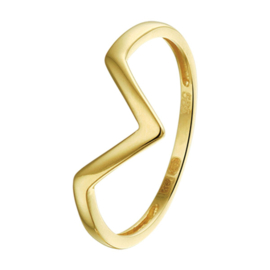 Gouden V-vormige Ring voor Dames