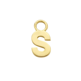 14K Geelgouden Oorringhanger met Letter S