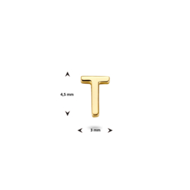 14K Gouden Oorknop Letter T