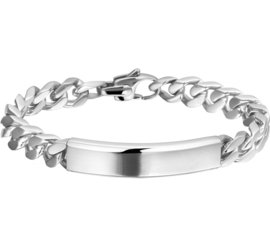 Edelstalen Graveer Armband met Gourmet Schakels