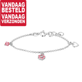 Kinderarmband met Roze Hangers