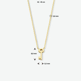 14k Geelgouden Collier met Sleutel