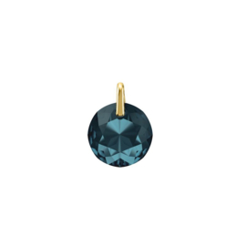 MY iMenso Goudkleurige Creoli Tonda Hanger met Donkerblauw Kristal