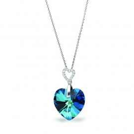 Tender Heart Blauwe Glaskristallen Ketting van Spark Jewelry