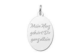 Names4ever Zilveren Ovale Graveer Hanger met eigen tekst