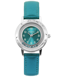 Dazzling Diamonds Aquablauwe Kids Horloge met Aquablauwe Horlogeband