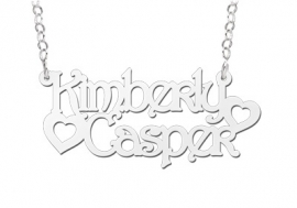 Names4ever Kimberly-Casper Stijl Zilveren Naamketting