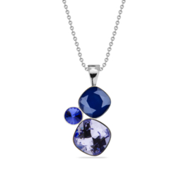 Ketting met Donkerblauwe Glaskristallen Hanger