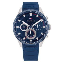 Tommy Hilfiger Heren Horloge Max met Blauwe Siliconen Band