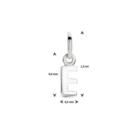 Letter Hanger E | Massief 925 Zilver