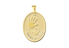 Names4ever Gouden Handjes Geboorte Hanger met Naam en Datum