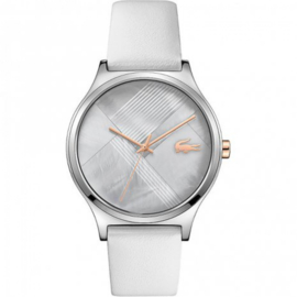 Zilverkleurig Nikita Horloge voor Dames met Witte Band van Lacoste