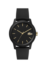 Lacoste Zwart Dames Horloge met Zwarte Silicone Horlogeband