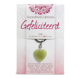 Edelsteen Sleutelhanger Kaart - Gefeliciteerd