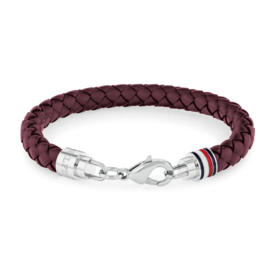 Tommy Hilfiger Rood Leren Heren Armband TJ2790547