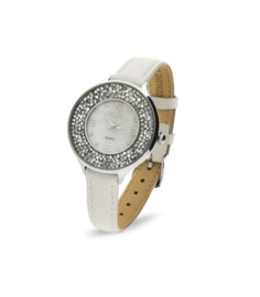 Oriso Horloge Met Wit Lederen Horlogeband van Spark