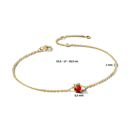 Gouden Armband met Geboortesteen Robijn 0.25ct Juli