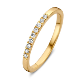 Excellent Jewelry Slanke Gouden Ring met 0,12 crt. Briljanten