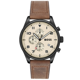 BOSS VIEW Bruin Lederen Herenhorloge HB1513990