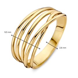 Excellent Jewelry Ring van Geelgoud met Slanke Lijnen RC107718