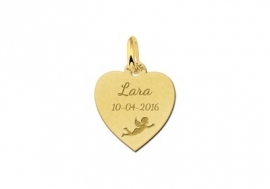 Names4ever Gouden Hart Hanger met Engeltje