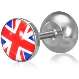 Engelse vlag imitatie piercing oorbel SKU65277