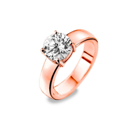 New Bling Brede Roségoudkleurige Ring met Robuuste Zirkonia