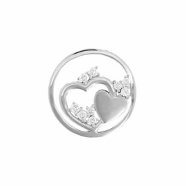 MY iMenso Zilveren Cute Hearts 24mm Insignia met Zirkonia’s